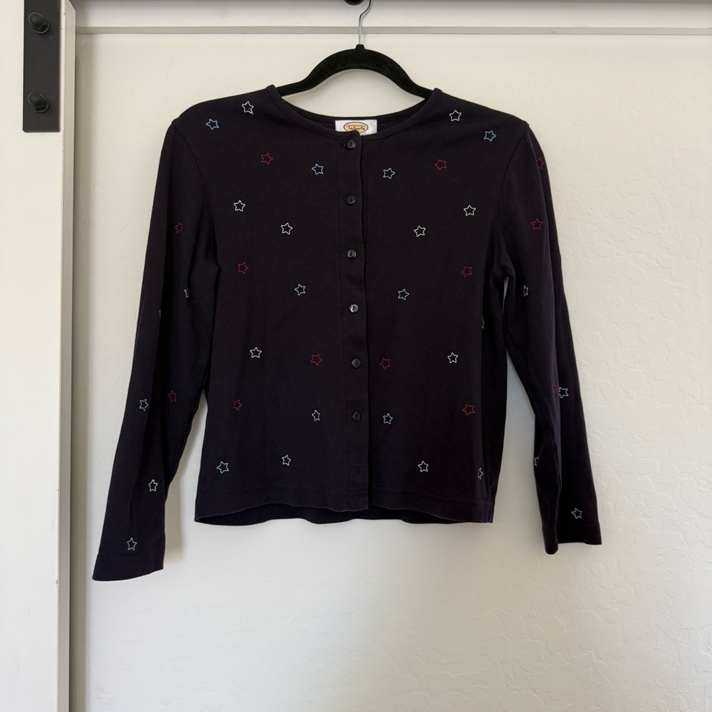 Vintage Talbots Star Embroidered‎ Cardigan Sweater Long Sleeve 90’s Teacher Gran